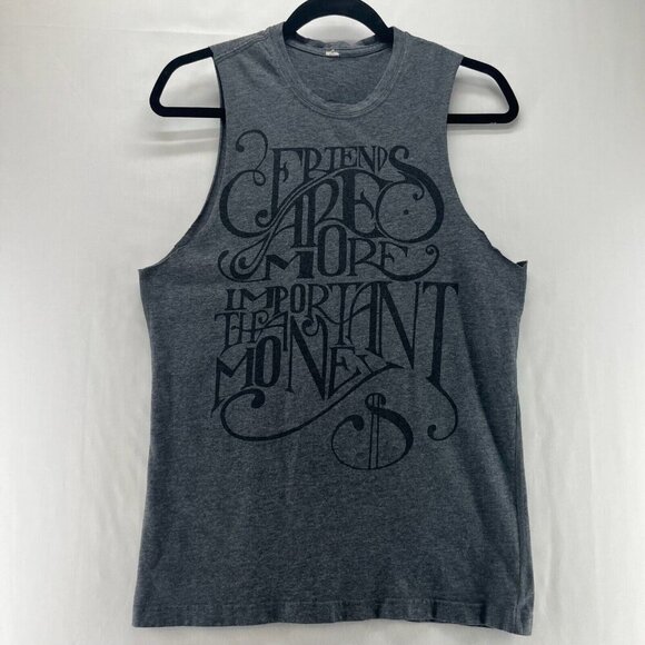 Lululemon Tank Top Womens Sz M CERTENDS ARE MORE IMPORTANT THAN MONEY Shell Gray - Picture 1 of 9